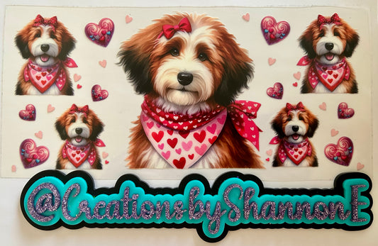Dog with hearts